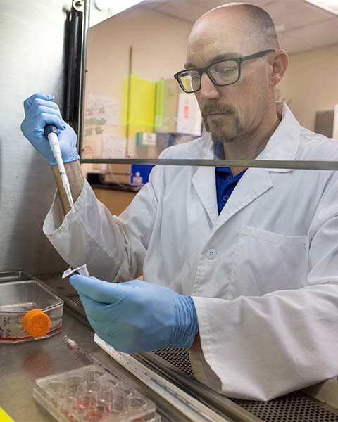 Barry Alto working in the Florida Medical Entomology Laboratory.